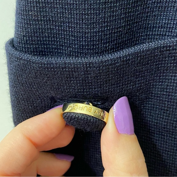 Tory Burch Plum Navy Colorblock Brianna Wool Blend Sheath Dress S - Picture 7 of 11